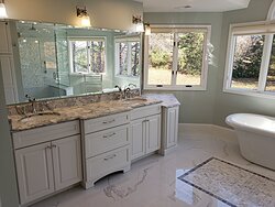 Chesterfield Marble Master Bath Double Vanity