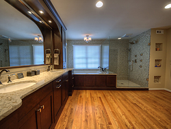 Large Master Bathroom - Wood Floors