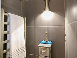 Universal Design Gray Bathroom Remodel