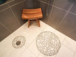 Universal Design Gray Bathroom - Tile Floor
