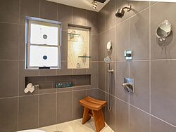 Universal Design Gray Bathroom - Shower Tile