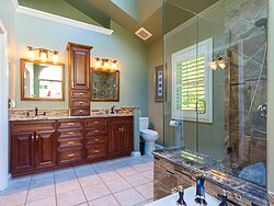 Stained Glass Master Bathroom Design