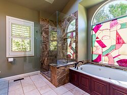 Stained Glass Master Bathroom Window