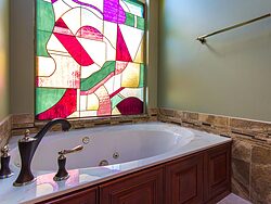 Stained Glass Master Bathroom - Bath Tub Design