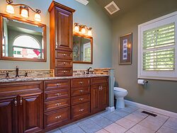 Stained Glass Master Bathroom - Double Bathroom Sinks