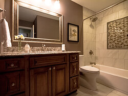 Small Bathroom With Decorative Tile Design