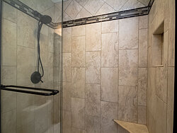 Small Bathroom With Decorative Tile - Shower Tile