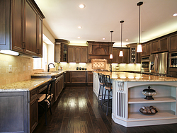 Open Kitchen with Island Seating - Two Tone Kitchen