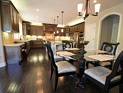 Open Kitchen with Island Seating - Kitchen Floors