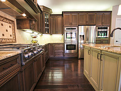 Open Kitchen with Island Seating - Kitchen Cabinets
