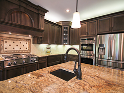 Open Kitchen with Island Seating - Island Sink