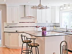 Transitional Kitchen With A Pop Of Color