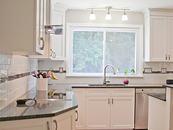 Transitional Kitchen With A Pop Of Color - Kitchen Window
