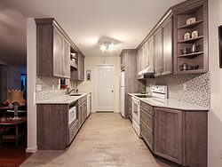 Gray And White Gallery Kitchen