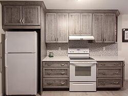 Gray And White Gallery Kitchen - Cabinet Design