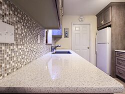 Gray And White Gallery Kitchen - Countertop