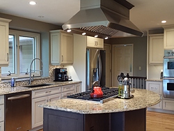 Transitional Kitchen With Island Cooktop Remodel