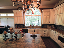 Large Kitchen with Functional Island - White Kitchen Cabinets