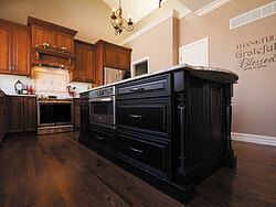 Traditional Kitchen With Center Island - Storage Cabinets