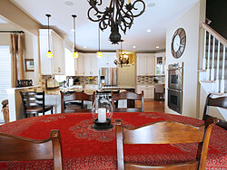 Transitional Kitchen With Accent Island - Kitchen Table