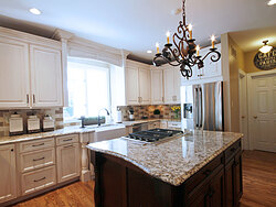 Transitional Kitchen With Accent Island - Island Countertop