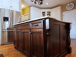 Transitional Kitchen With Accent Island - Island