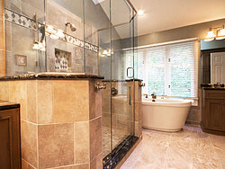 Contemporary Neutral Bath - Glass & Tile Shower
