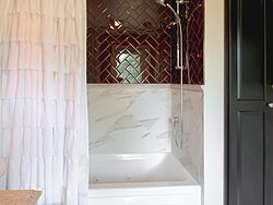 Marble Bathroom Design - Herringbone Tile