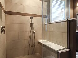 Gray Master Bathroom - Shower Design