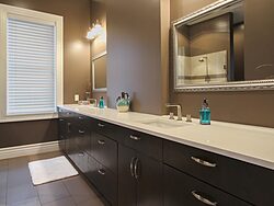 Gray Master Bathroom - Bathroom Sinks