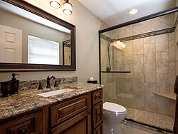 Small Bathroom With Decorative Tile - Bathroom Design
