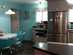 Contemporary Gray & Teal Kitchen Remodel