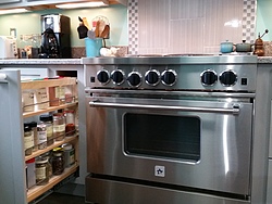 Contemporary Gray & Teal Kitchen - Oven
