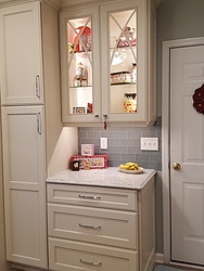 Traditional Gray and White Kitchen - Cabinet