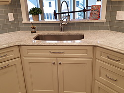 Traditional Gray and White Kitchen - Sink
