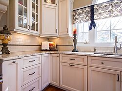 Traditional Open Kitchen - White Cabinets