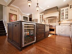 Traditional Open Kitchen - Island Refrigerator