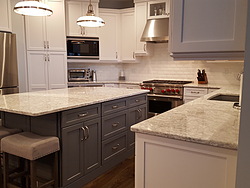 White Kitchen With Granite Countertops Design