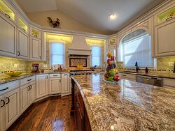 White Kitchen With Accent Island - Island Countertop