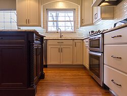 Full Length Kitchen Cabinets - Accent Island