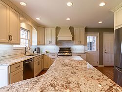 Full Length Kitchen Cabinets - Kitchen Island Granite Countertop